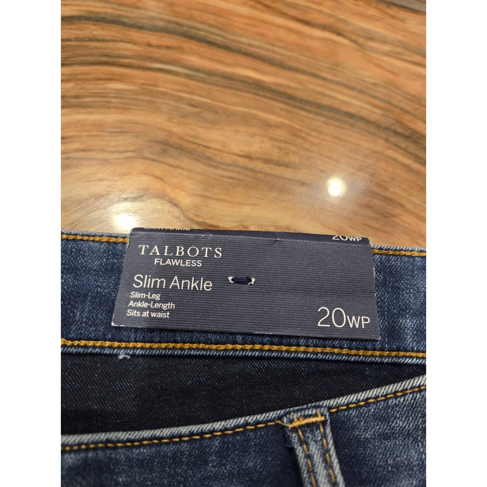 NEW Talbots Flawless Slim Ankle Length size 20w Blue Jeans Pants Denim Slimming - Picture 2 of 14
